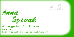 anna szivak business card